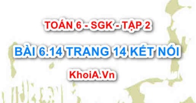 Bài 6.14 trang 14 Toán 6 Tập 2 Kết nối tri thức